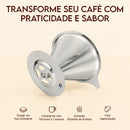 Coador De Café Inox Nº 103 Reutilizável Peneira Filtro Permanente Econômico Resistente Alta Durabilidade Sustentável Fácil Limpeza Ponte Lar Utilidades