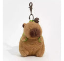 Chaveiro Capivara Mochila Tartaruga Fofo Sino Pelúcia 12cm Cor Marrom-claro