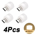 Kit 4 Mini Luz Led Usb Luminária KIT 4x Branco-frio Branco