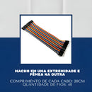 Jumper Fio 40/pcs De 20cm Macho/fêmea Para Arduino