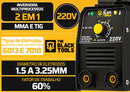 Máquina Solda Inversora Mma The Black Tools Preto 50/60hz Voltagem
