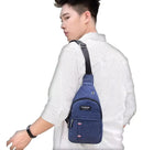Bolsa Tiracolo Pochete Masculina Transversal Ombro Cor Azul