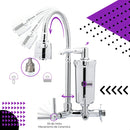 Torneira com Filtro para Pia de Cozinha Parede Gourmet Flexível 360ª Chuveirinho 1/4 de Volta 2 Modos de Jato 2 Refil Vela Extra