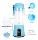 Mini Liquidificador Portatil Shake Juice Cup + Cabo Usb Cor Azul