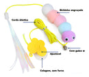Brinquedo Elástico Interativo Divertido Para Gato De Porta Cor Lagarto Celofani Ratinho