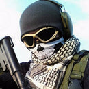 Máscara Caveira Motoqueiro Paintball Airsoft Bandana Queixo Cor Preta