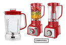 Copo para Liquidificador Compativel Mondial Inox Turbo L1000 - L1100 - L1200 Cor Vermelho