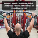Strap de Academia Par Musculação Treino Segurança Força Punho Cor Preto Bulldozer