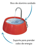 Fonte Bebedouro 1 Litro Para Cães Gatos Cor Vermelha Cor Vermelho
