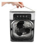 Ventilador Umidifcador Preto Ar Condicionado De Mesa Led Usa Gelo Turbomix