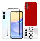 Capa Capinha + Película Tela 3d Camera Para Galaxy A1 Vermelho