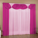 Cortina Malu 3 Metros X2,80 Sala Quarto Janela Porta Pink/Rosa