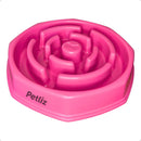 Comedor Cachorro Grande Interativo Lento Pote Ração Água Tigela Cor Rosa