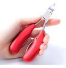 Ideal Profissional N4 alicate desencravador de unha pé mano curvo aço inox vermelho