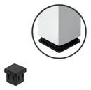 100 Tampas Plásticas Metalon 20x20 Preta Ponteira Interna Cor Preto