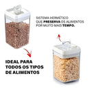 Kit 4 Potes Herméticos Acrílico Quadrado Empilháveis Trava Cor Branco