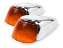Par Lente Pisca Seta Dianteira + Capa Cromada Fusca Laranja Laranja