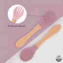 Kit Alimentação Bebê 6-12meses Prato Colher Babador Silicone Cor Bordô