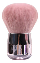 Pincel Kabuki Rosa Macio Para Maquiagem Pó Blush Selar Make Cor Rosé Redondo