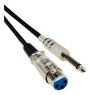 Cabo Microfone P10 Mono X Canon Xlr Femea 5 Metros Cor Preto