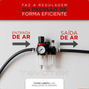 Filtro eliminador de água e óleo com regulador pressão 1/4 150 Psi Evotek Ferramentas