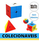 Kit 3 Cubo Mágico 2x2 3x3 e Pirâmide Profissional Puzzle Cor da estrutura Colorido MOYU