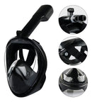 Brastoy Máscara Mergulho Snorkel Full Face Suporte Gopro Câmera L XL G GG Preto