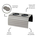 Kit 2 Uni Esteira Porta Copos Suporte Braço Sofá Mdf Cinza Cinza