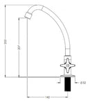 Torneira Para Cozinha Bancada 1/4 De Volta Alavanca Preto Bruno Acabamentos