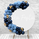 Kit 140 Balões Bexiga  Azul Marinho Azul Jeans e dourado