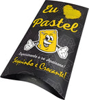 100 Caixa Pastel Delivery Viagem Amo Pastel G 35x4x15cm Preto - Amarelo