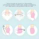 Cueiro Bebe Papi Composé Flanelado Estampado Rosa Casinha 80cmx60cm 100% Algodão