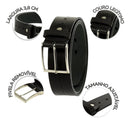 Cinto Masculino 100% Couro Legitimo Largo Casual Soci Preto 90