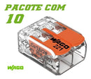 10 Pç Conector Wago Emenda 2 Vias Fios Cabos 4mm Mod 221-412