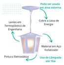 Pendente Colonial L1c Estrutura Branco