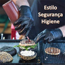 Luvas Nitrilicas Talge cor preto tamanho M com 100 unidades