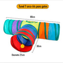 Túnel Labirinto Para Gatos Cães Interativo Cat Brinquedo Pet Cor Arco-íris T