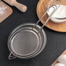 Jogo 3 Peneiras Aço Inox Cozinha Doméstica e Profissional Resistentes Telas Finas Antiferrugem Multiuso Ideal para Alimentos Farinhas Chás e Sucos ponte lar utilidades