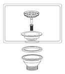 Válvula Americana P/ Pia Cozinha 4.1/2 Aço Inox Catálogo Acabamento Polido brilhante Cor Prateado