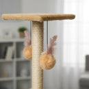 Arranhador Para Gatos Poste Com Brinquedo Duplo Exclusivo Cor Bege