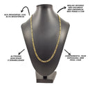 Corrente Masculina 70cm Grumet Banhado Ouro + Pulseira Top Cor Dourado