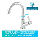 Torneira Abs Para Lavatorio Bancada Cromada 1/4 De Volta Cromado Brilhante