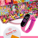 Kit Miçangas Infantil 3500 Pçs para Montar Pulseiras Bolinhas Maleta 19X13 cm 1 relógio digital Anita Bijuterias