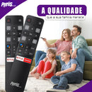 Kit 2 Controle Remoto Para Tv Tcl 4k Smart Android Teclas Netflix E Globoplay