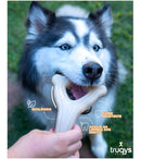 Truqys Pets Mordedor Osso Resistente Maciço Bamboo Peixe Aroma Bacon Cor Marrom