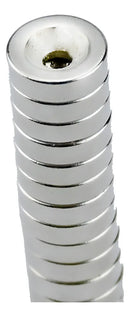 Kit com 10 Peças de Ímã de Neodímio 10x3mm N35 com Furo Central para Fixação e Projetos Criativos – Marca Neoimã