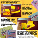 Kit 10 Blocos Recados 76x76mm Cole Facil Colorido 1000 Notas Adesivas - Cores: Rosa, Laranja, Amarelo e Verde (Tons pasteis)
