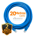 Cabo De Rede 20 Metros 20m Lan Internet Crimpado Rj45 Cat6 Azul Boyu Cell