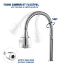 Torneira Com Filtro Gourmet Pia Cozinha Parede Luxo Dois Jatos em ABS