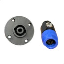 Kit 4 Plug Speakon Fêmea Painel + 4 Plug Speakon Macho Cor Preto Bertô